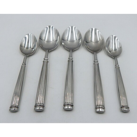 Hampton Silversmiths AVIGNON 2 Stainless Glossy Flatware 3 Soup Spoon 2 Teaspoon - Picture 1 of 9